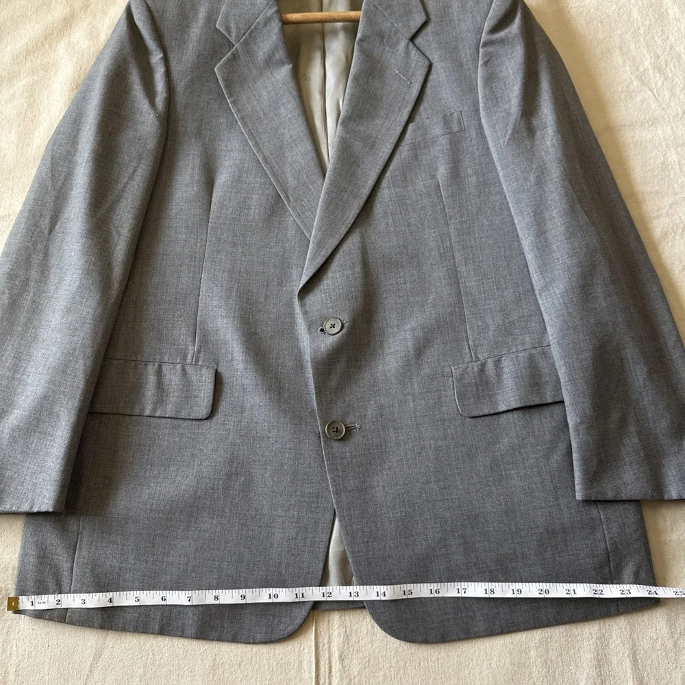 Christian Dior Mens Gray Long Sleeve Single-Breasted Two-Button Blazer Size 44